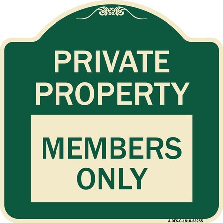 Signmission Private Parking Members Only Heavy-Gauge Aluminum Architectural Sign A-DES-G-1818-23255